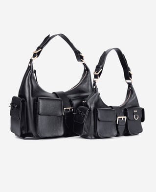 The Kooples F BLACK black grained leather amelia bag