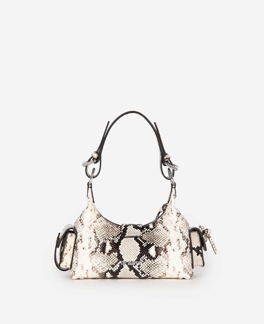 The Kooples FEMME BLACK WHITE sac amelia small en cuir effet python