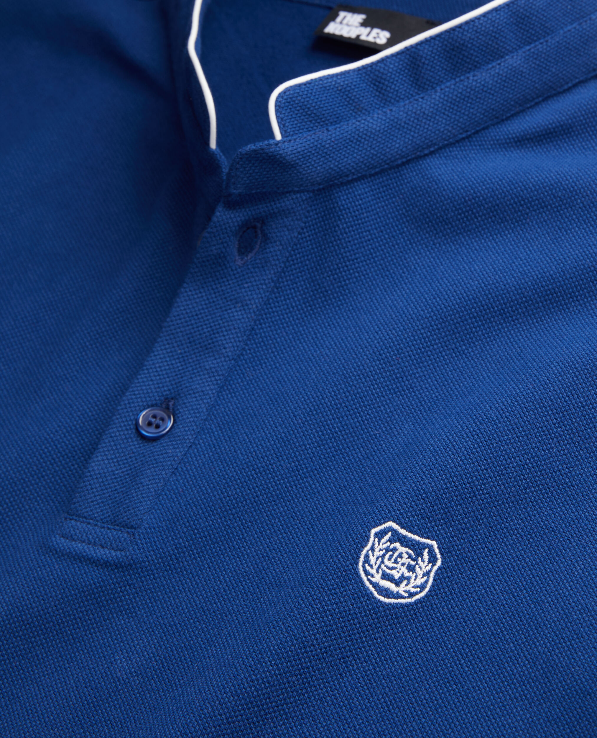 Navy blue cotton polo t-shirt, ROYAL BLUE - DARK NAVY, hi-res image number null