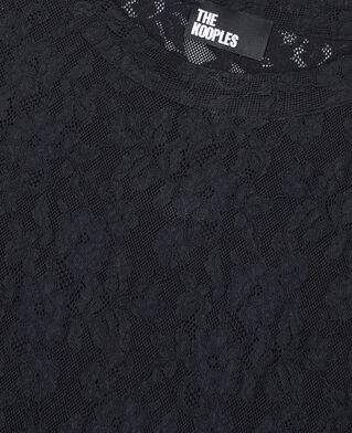 The Kooples FEMME BLACK robe patineuse courte en dentelle noire