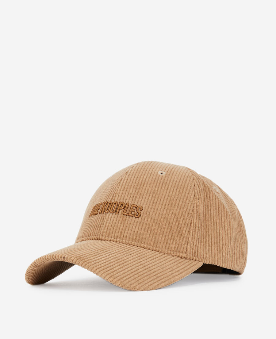 casquette marron en velours côtelé