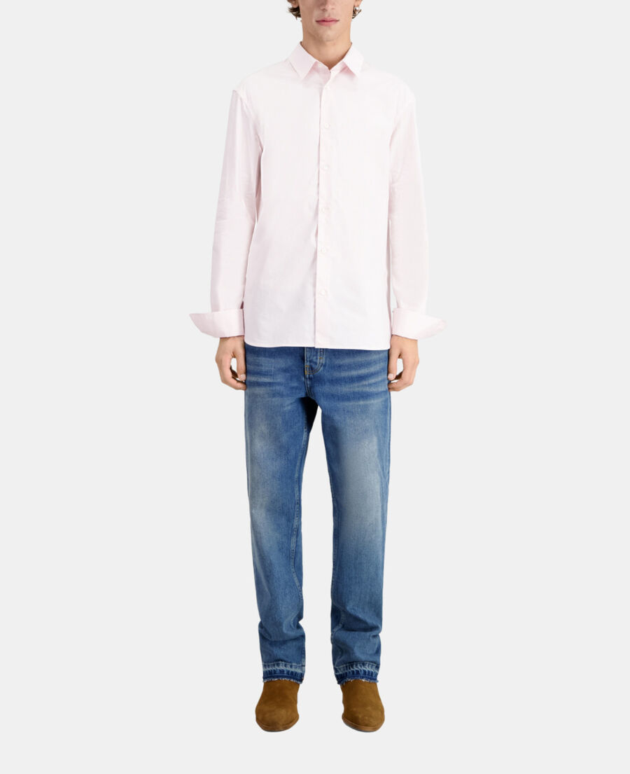 chemise rose en popeline
