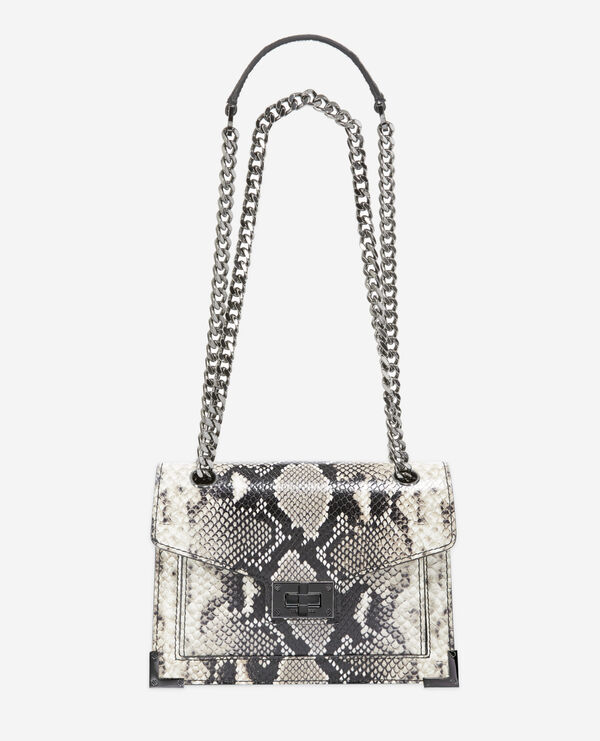 small emily bag in black and white leather