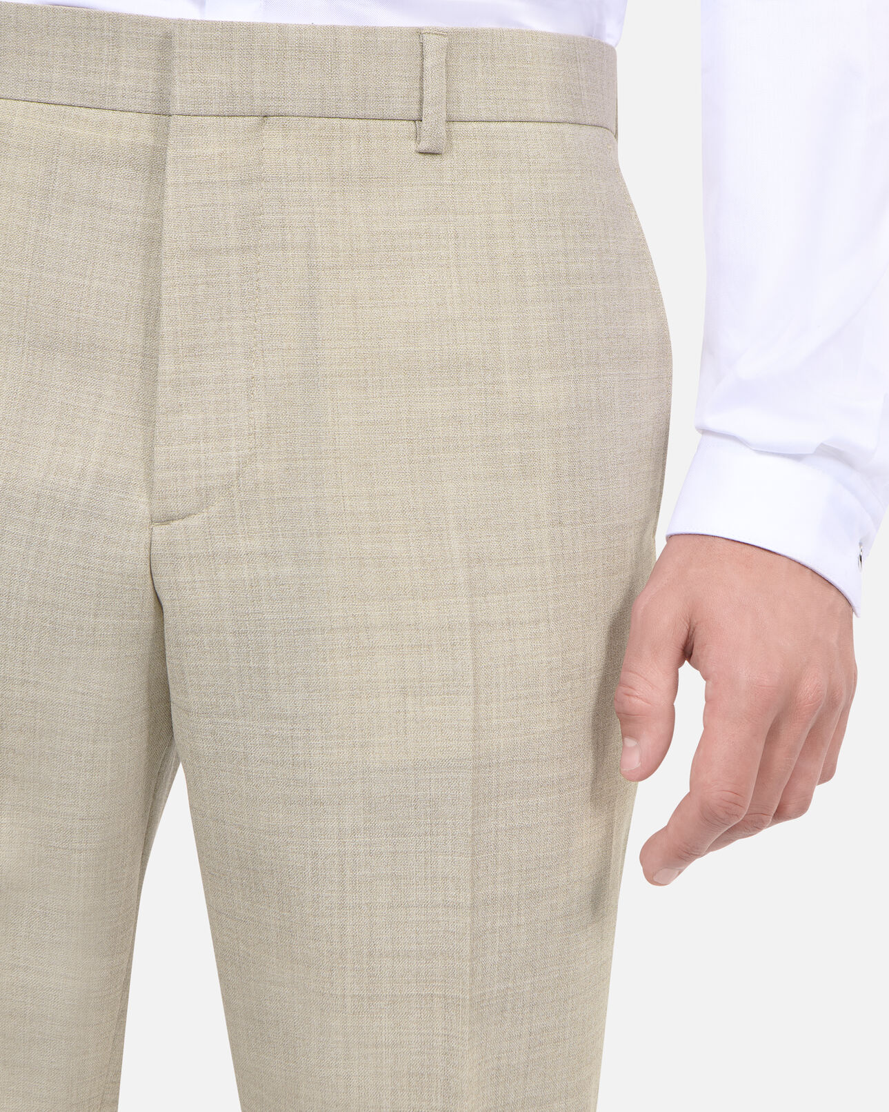 The Kooples HOMME BEIGE pantalon de costume en laine coupe ajustée beige