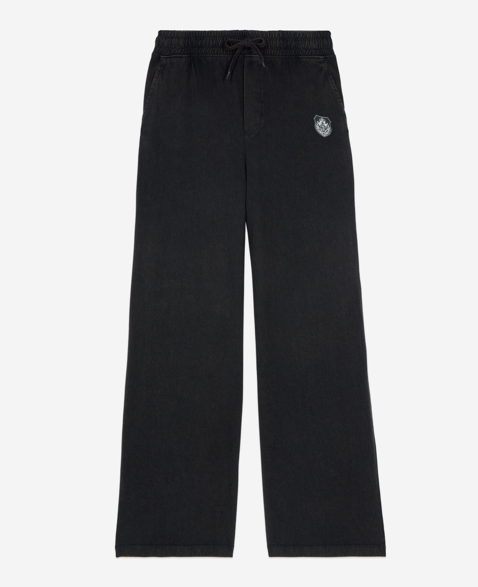 The Kooples MEN BLACK WASHED black blazon tracksuit trousers