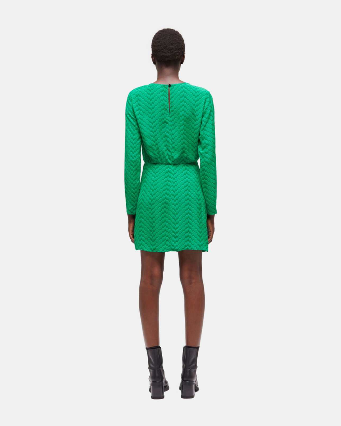 The Kooples WOMEN GREEN short printed green dress