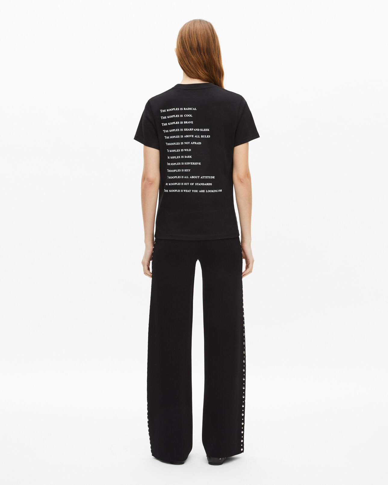 The Kooples WOMEN BLACK what is t-shirt with black rhinestones