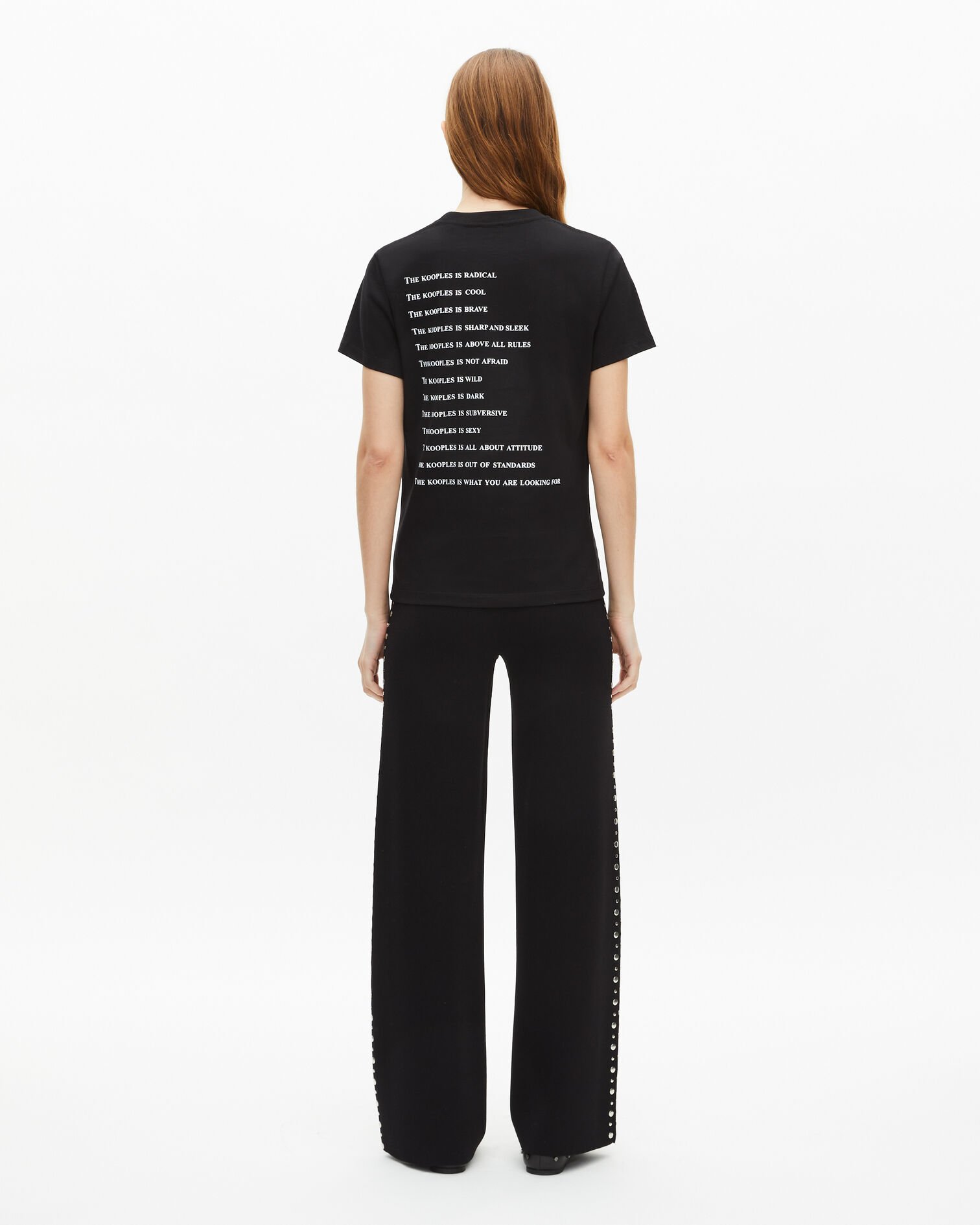 What is T-shirt with black rhinestones, BLACK, hi-res image number null