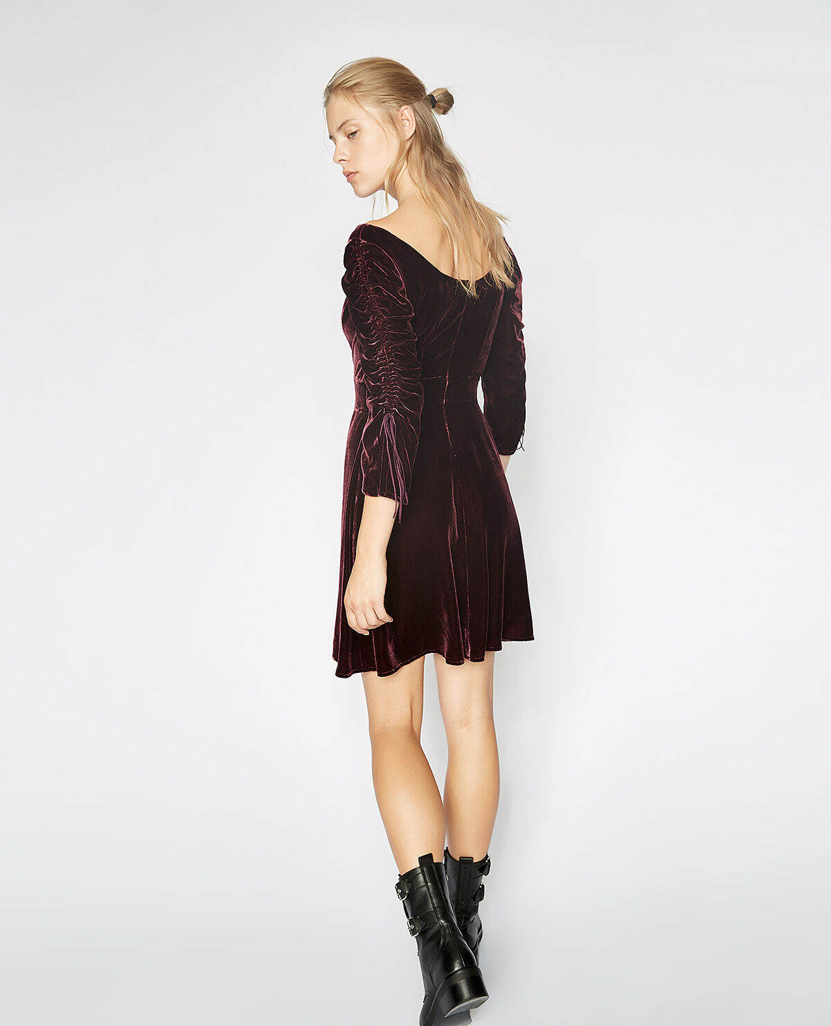 Robe velours bordeaux deals
