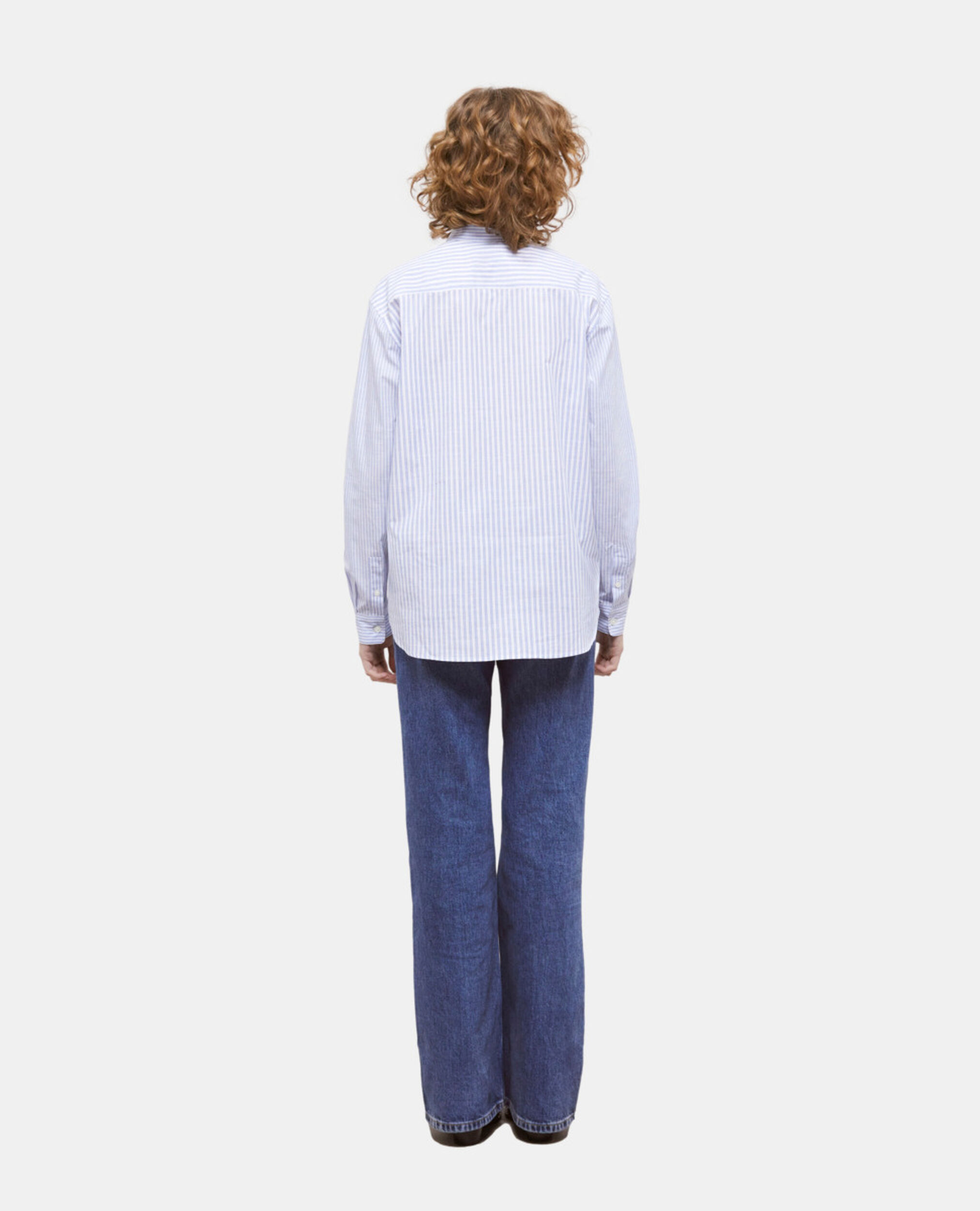 Blue striped shirt, BLUE WHITE, hi-res image number null