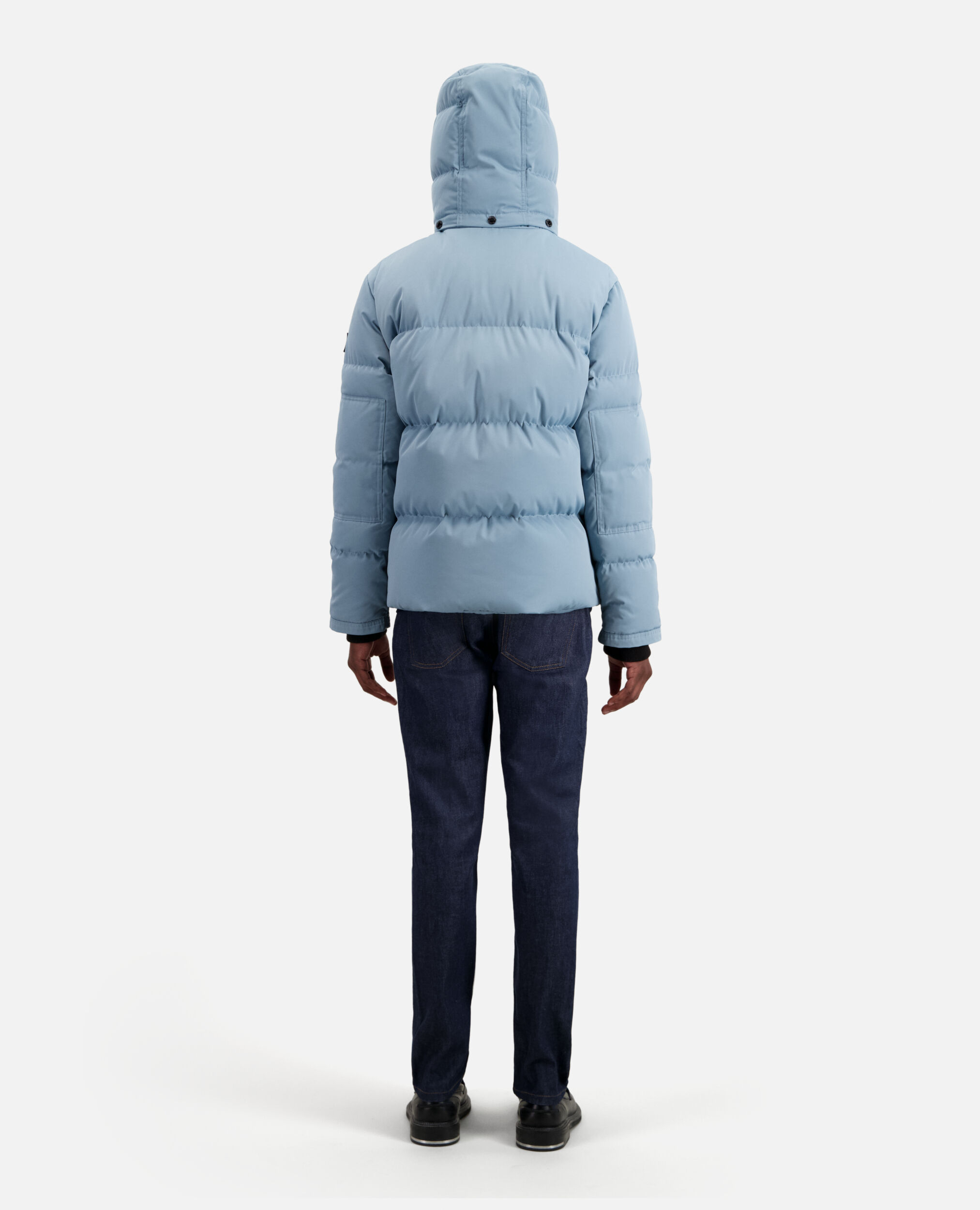 Blue hooded puffer jacket, BLUE GREY, hi-res image number null
