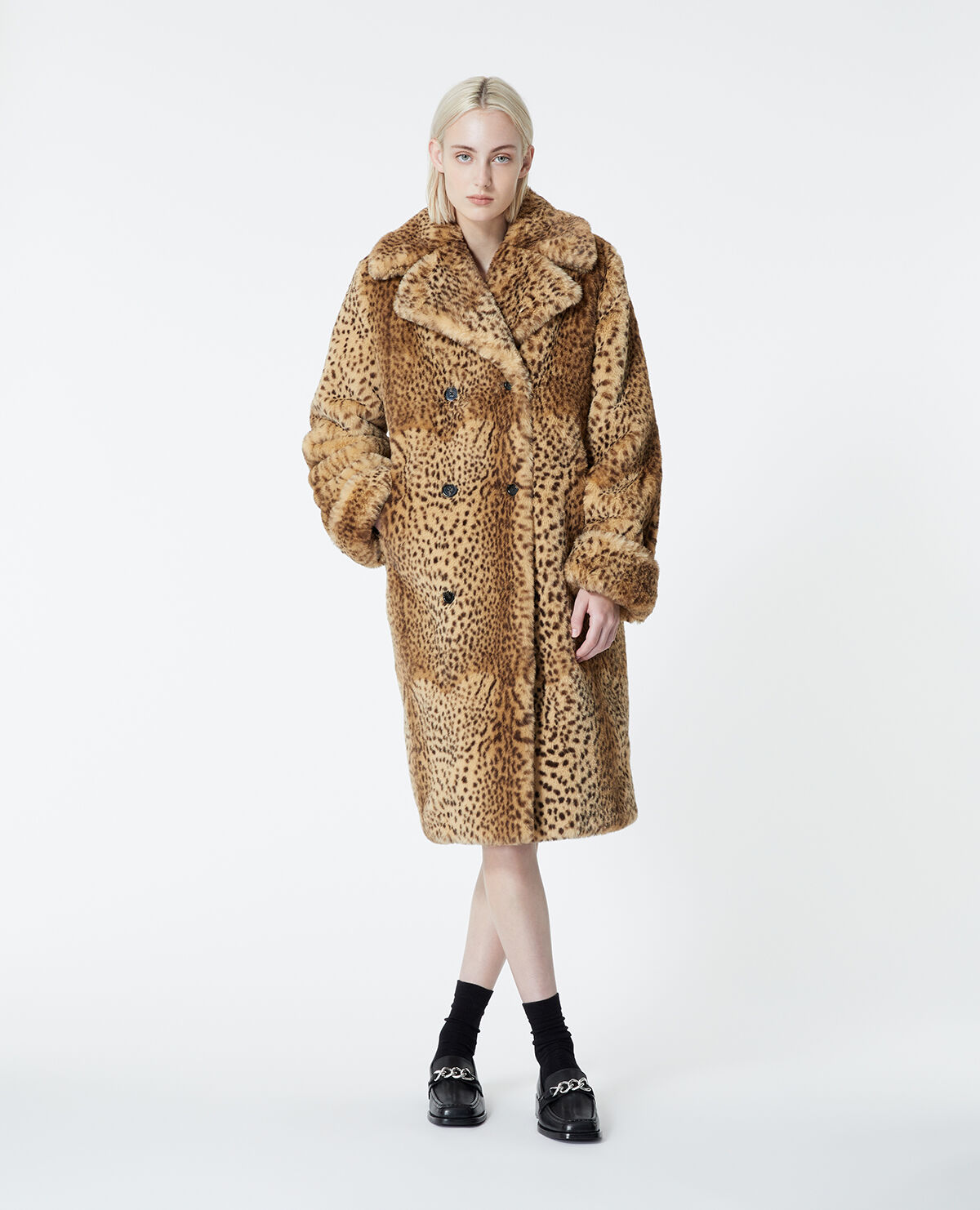 The kooples leopard coat discount