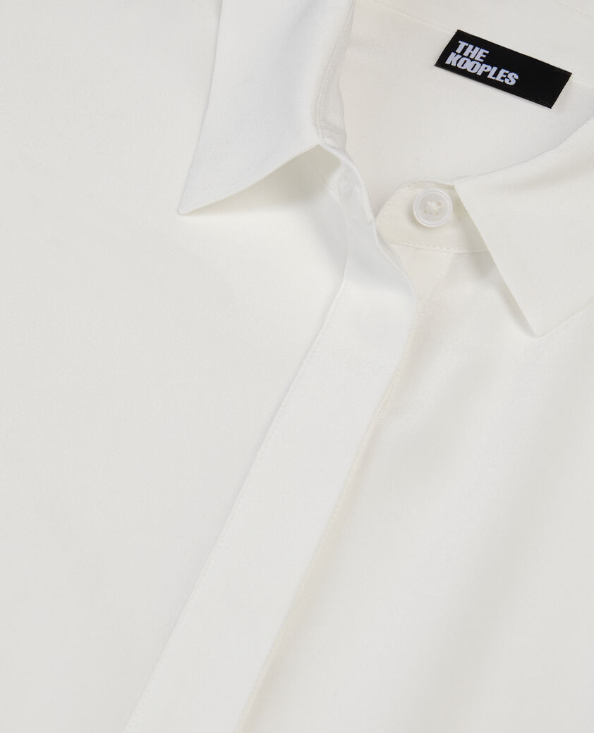 The Kooples FEMME WHITE chemise ample en soie lav&eacute;e blanche