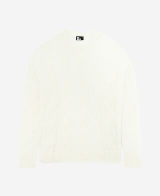 The Kooples FEMME ECRU pull à torsades en laine mélangée écru
