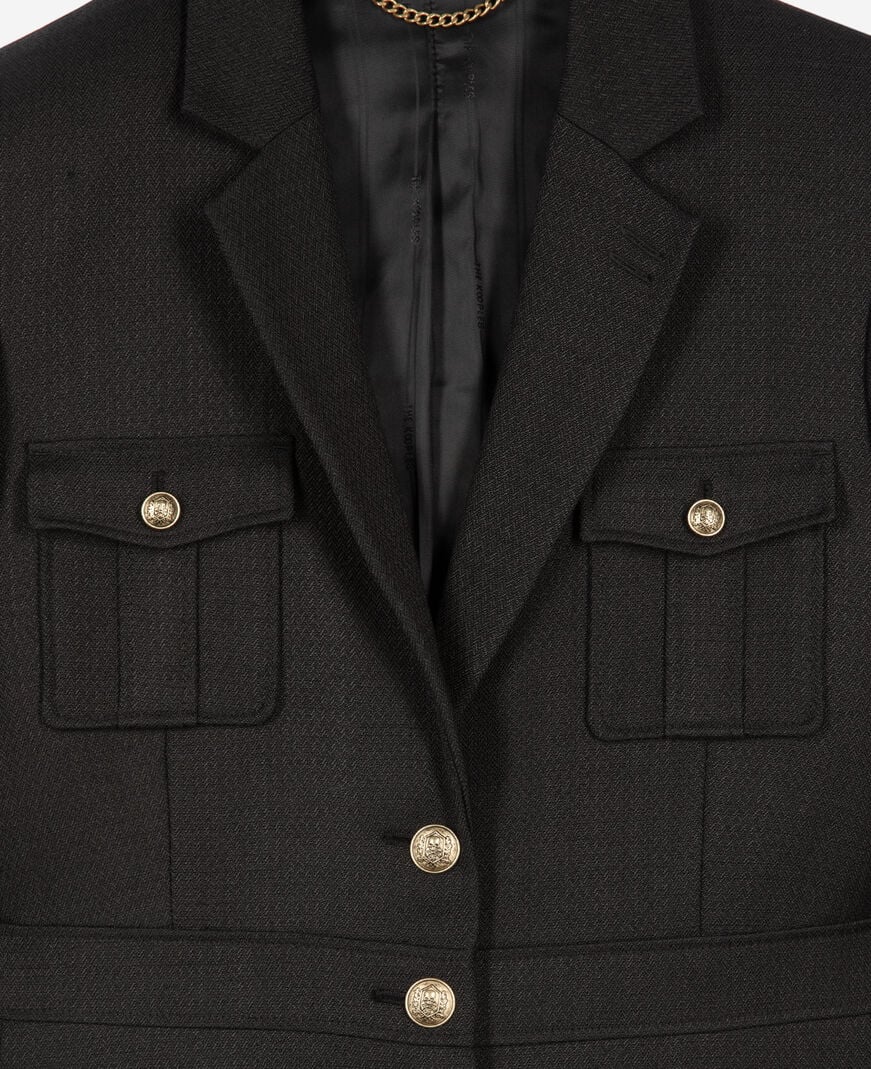 The Kooples WOMEN BLACK black safari jacket