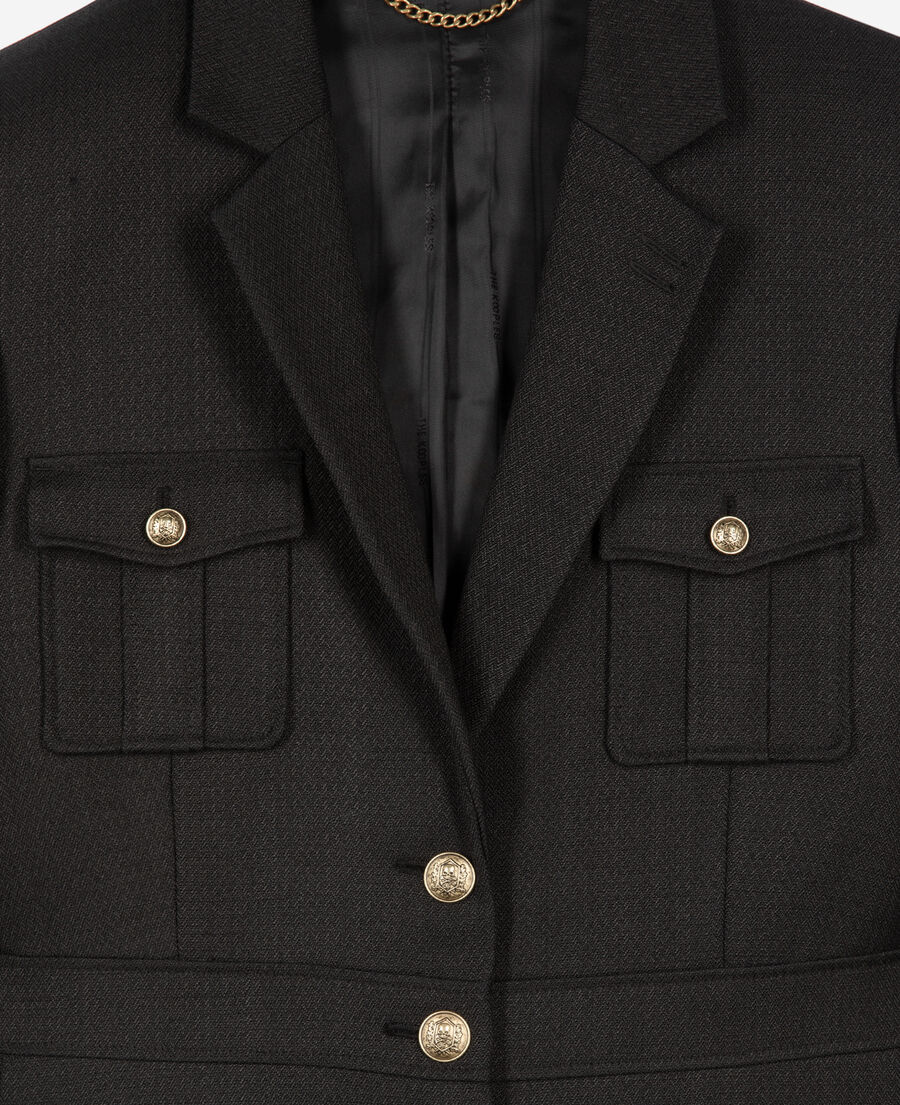 The Kooples WOMEN BLACK black safari jacket