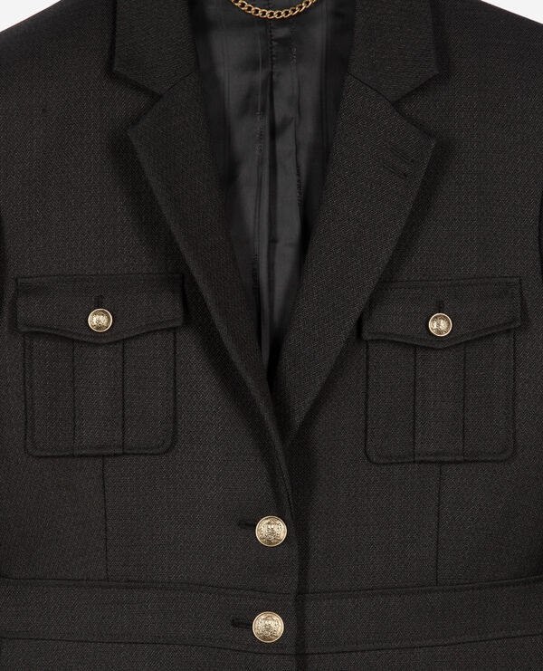 The Kooples WOMEN BLACK black safari jacket