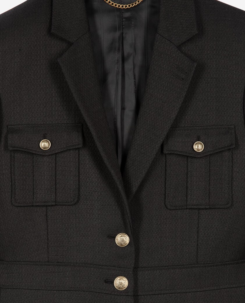 The Kooples FEMME BLACK veste tailleur style saharienne noire