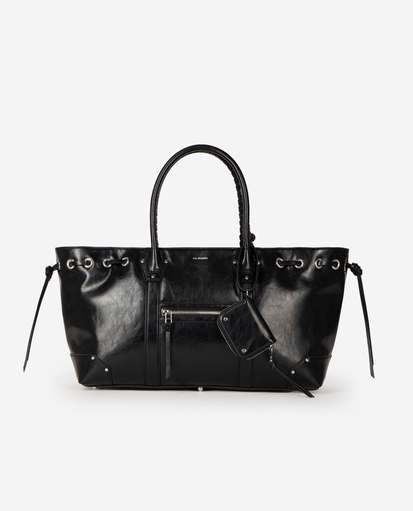 The Kooples WOMEN BLACK black recycled leather tote bag