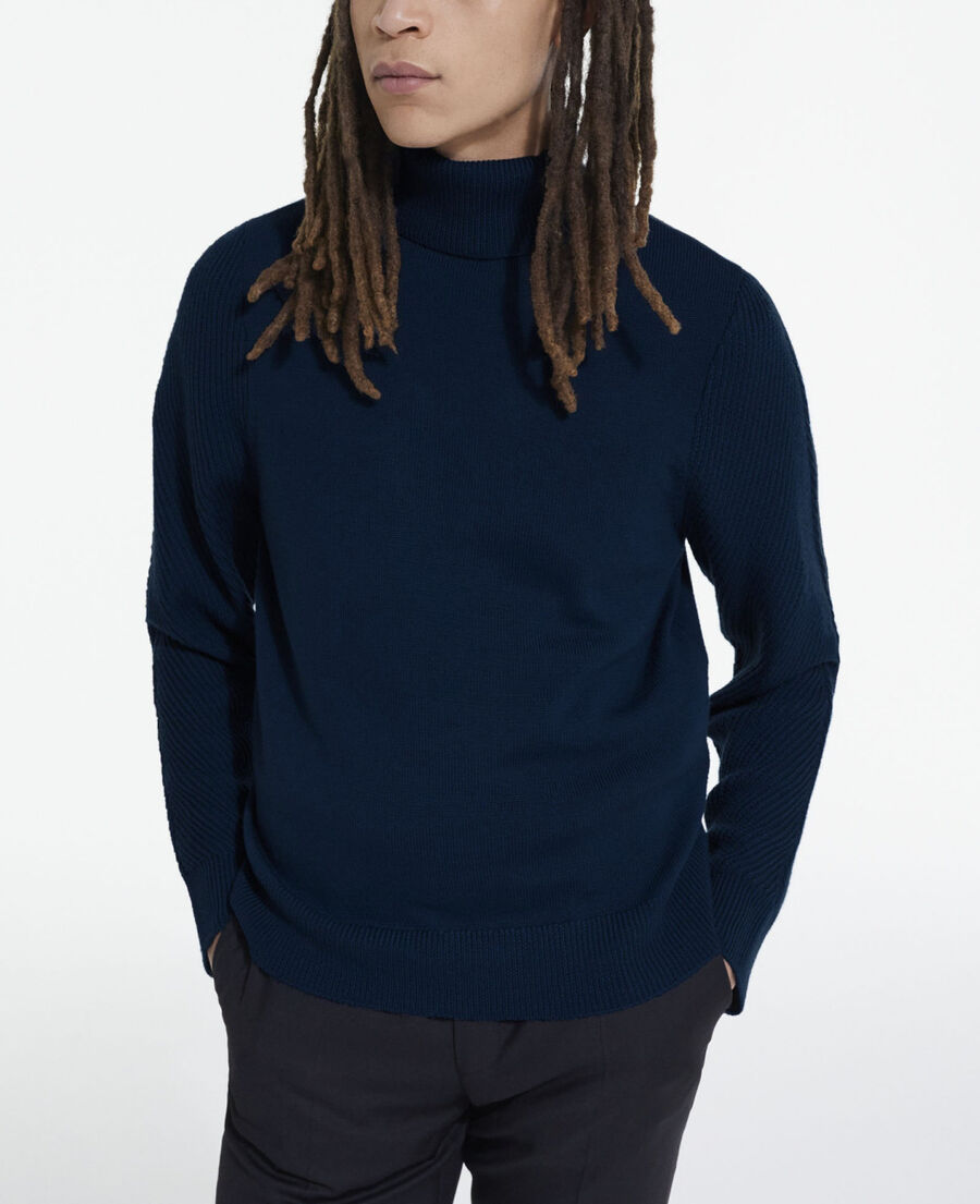 blue wool sweater