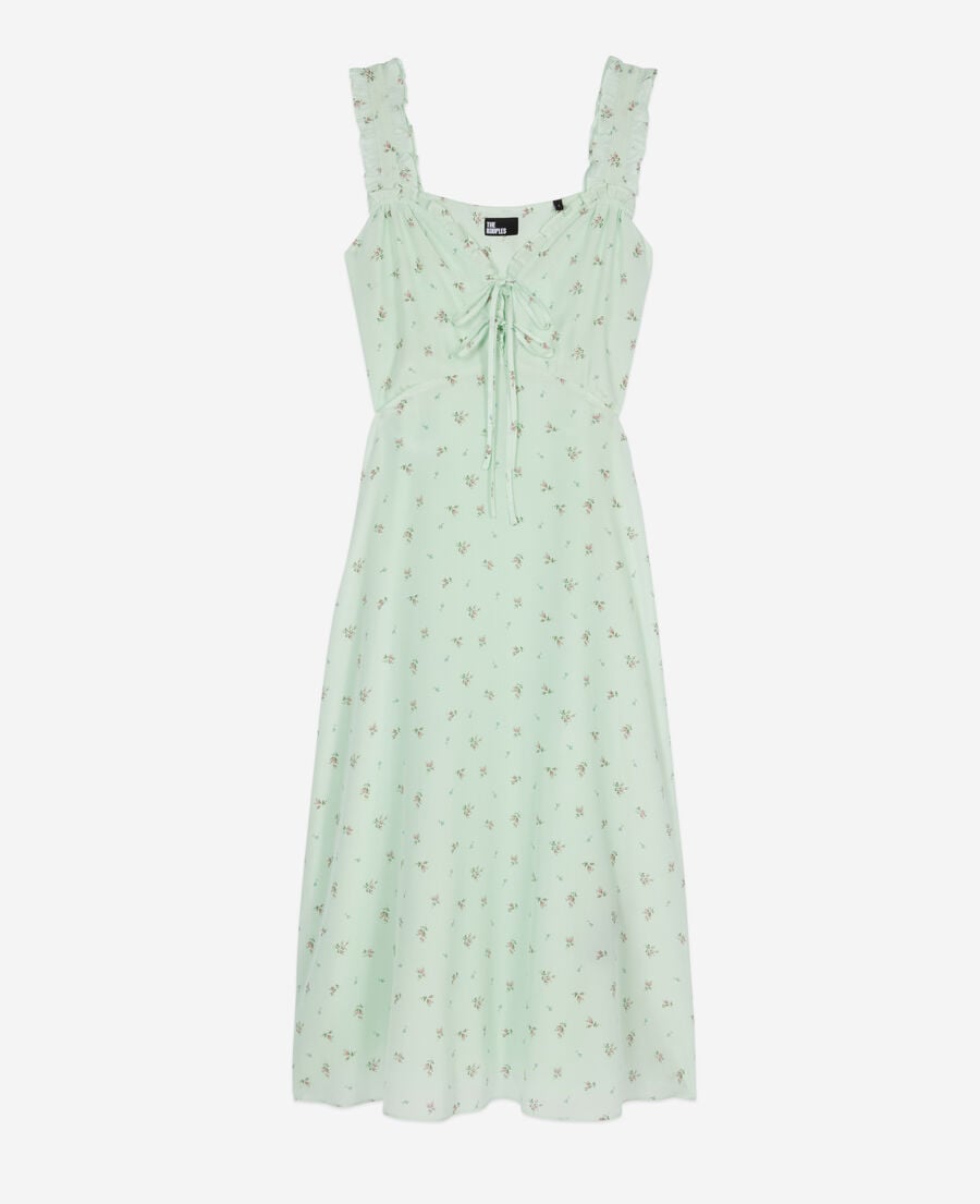 The Kooples WOMEN GREEN long printed dress