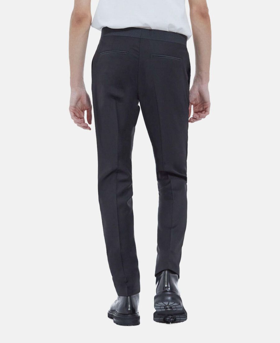 The Kooples H BLACK fitted black wool tuxedo pants