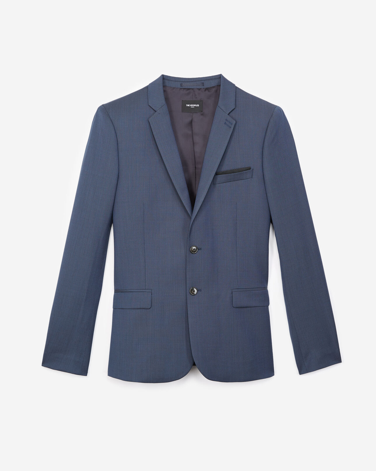 The Kooples MEN BLUE textured wool formal blue jacket