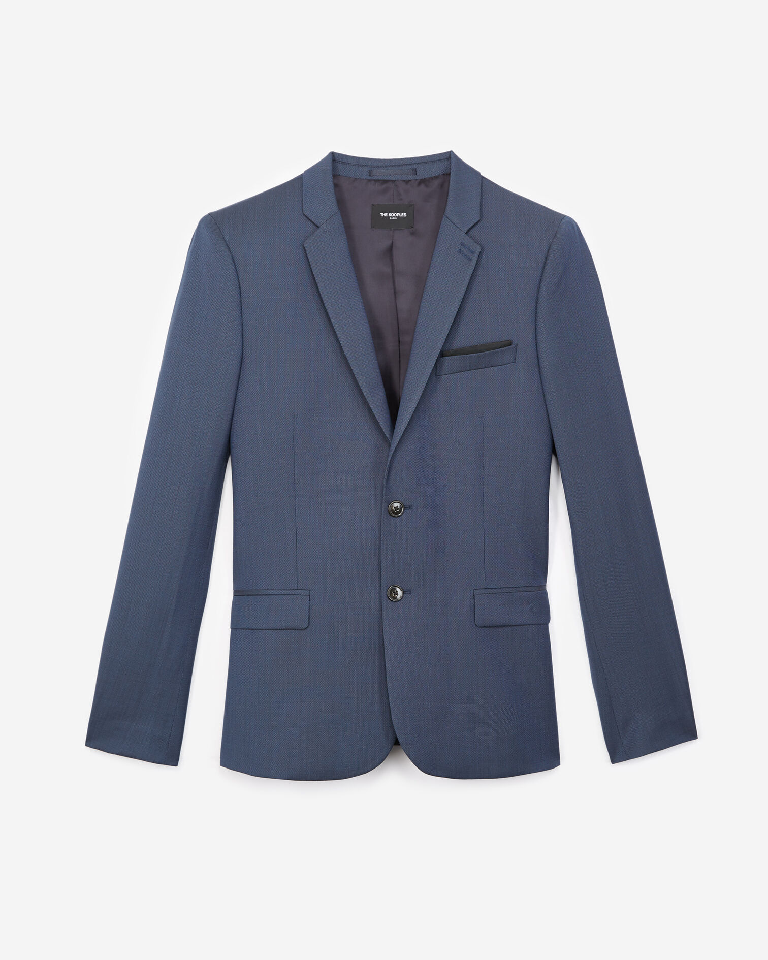 Textured wool formal blue jacket, BLUE, hi-res image number null