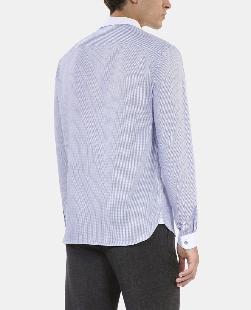 The Kooples HOMME WHITE / BLUE chemise formelle à carreaux bleus et blancs