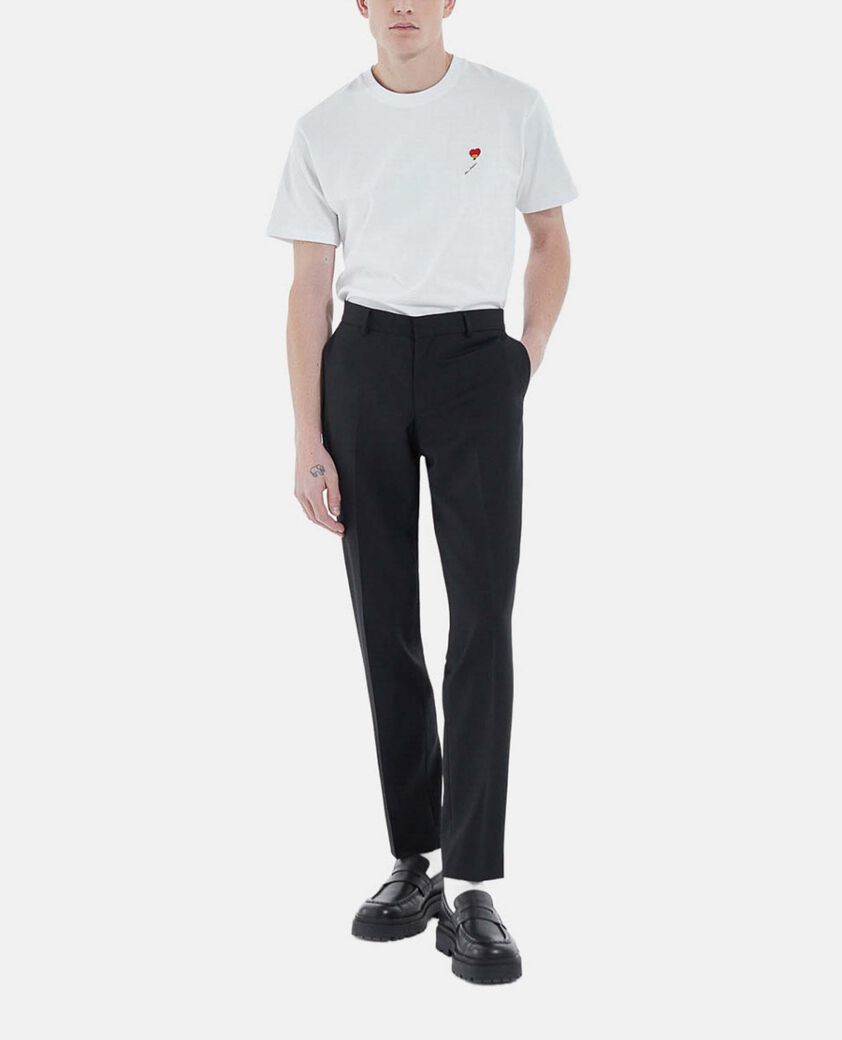 The Kooples H WHITE white cotton t-shirt with embroidery