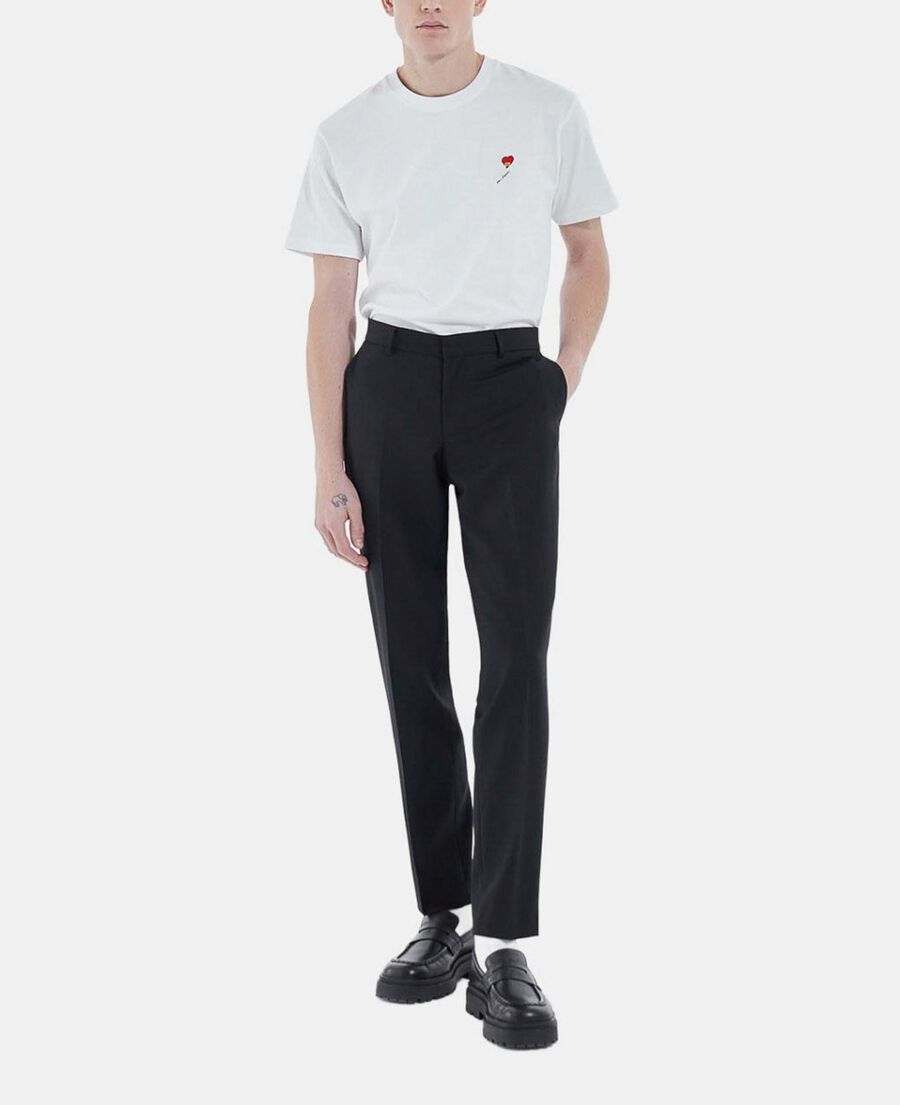 The Kooples H WHITE white cotton t-shirt with embroidery