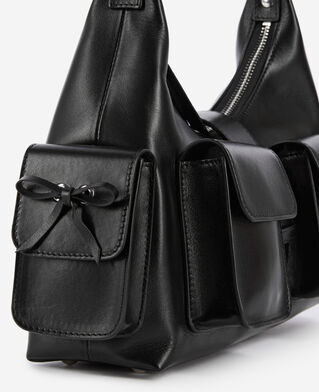 The Kooples DAMEN BLACK amelia-tasche aus schwarzem glattleder