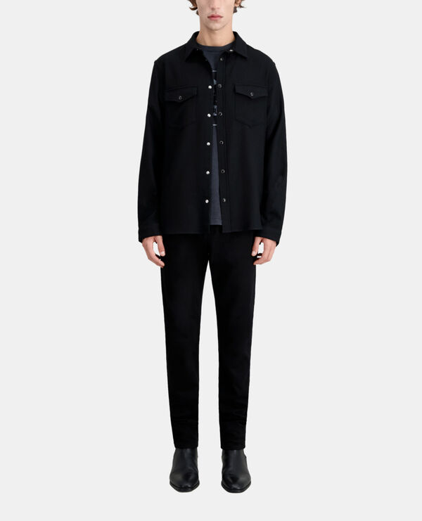 black flannel shirt