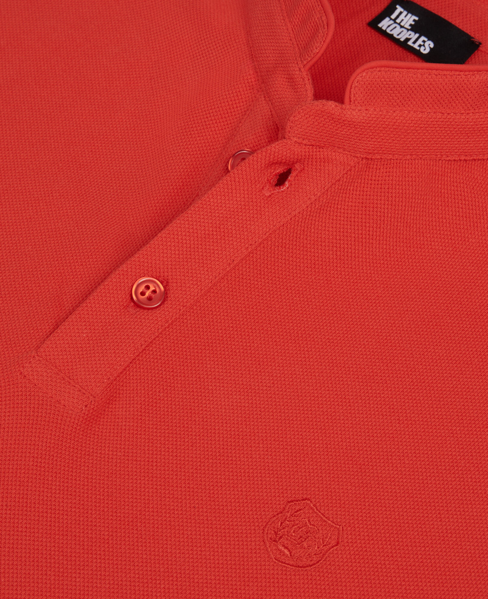 The Kooples MEN RED red pique cotton polo t-shirt