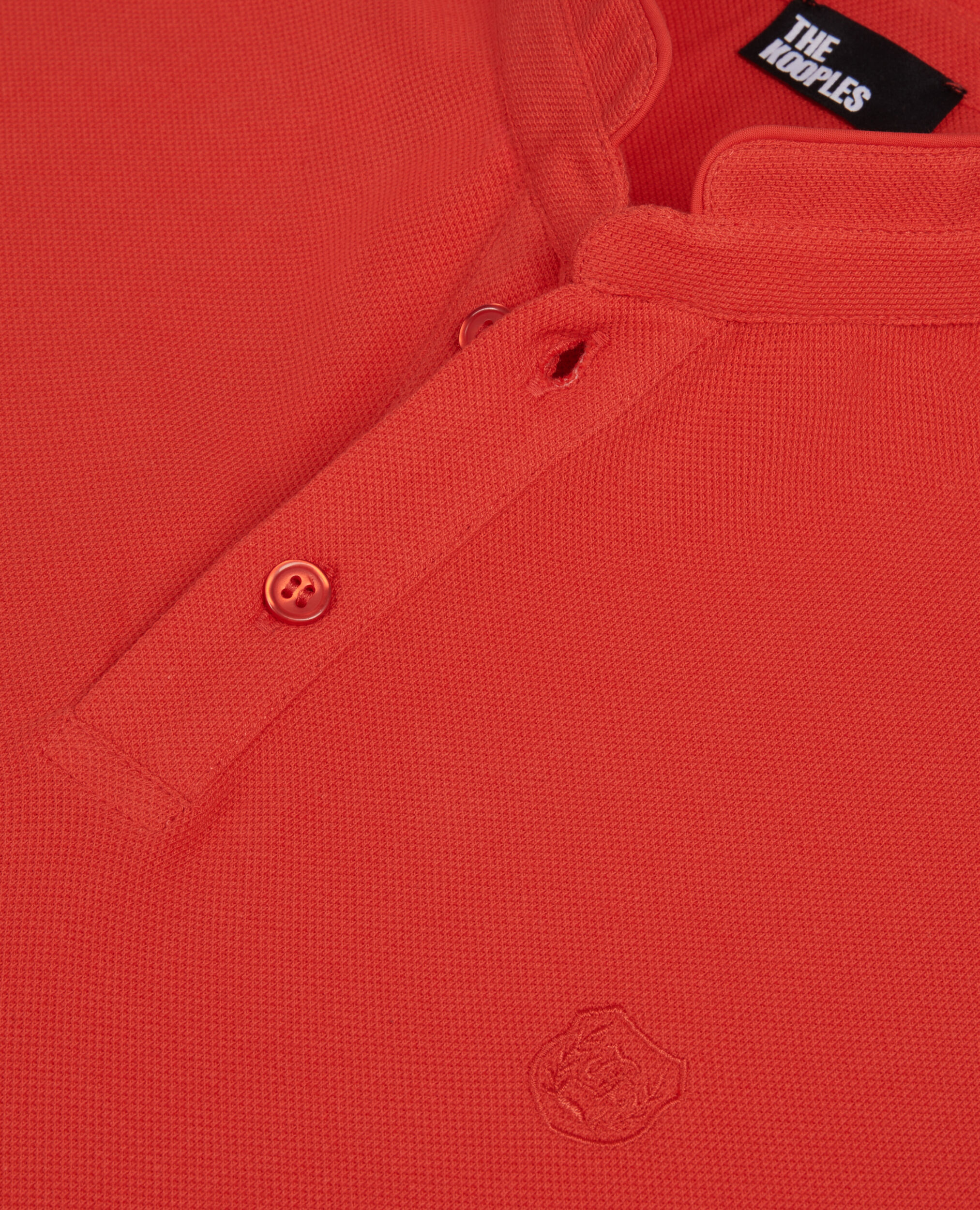 Red pique cotton polo t-shirt, RED, hi-res image number null