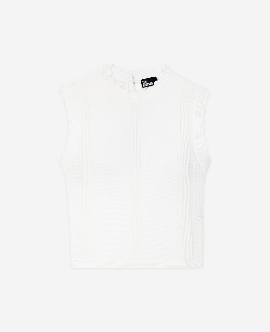 white short knit top