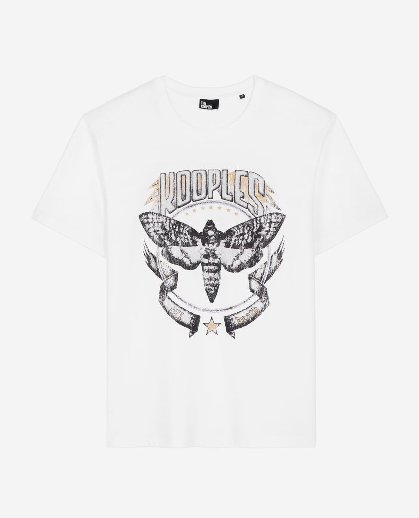 The Kooples HOMME WHITE t-shirt avec s&eacute;rigraphie blanc