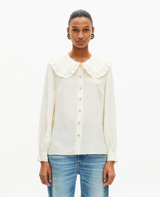 The Kooples F LIGHT BEIGE unbleached silk shirt