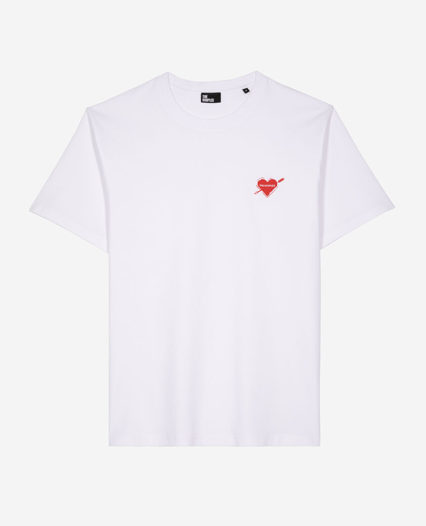 The Kooples MEN WHITE t-shirt with white heart flocking