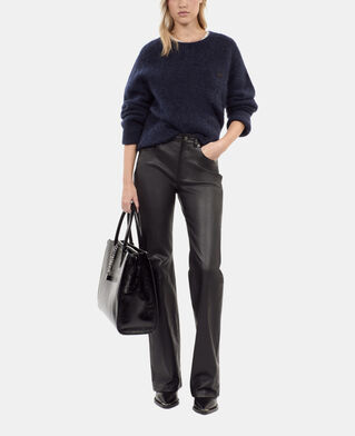 The Kooples WOMEN BLACK black leather flare trousers