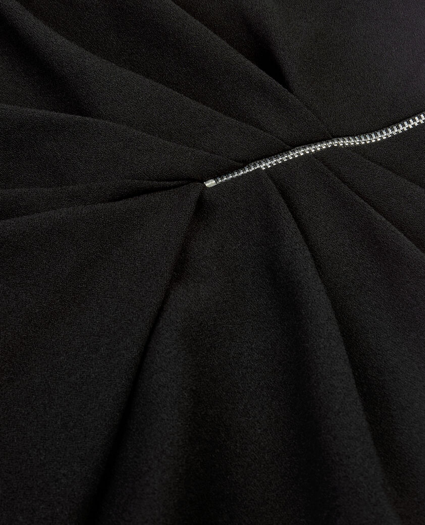 The Kooples FEMME BLACK jupe courte en crêpe avec zip noire