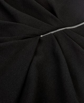 The Kooples FEMME BLACK jupe courte en crêpe avec zip noire