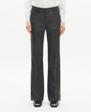 The Kooples WOMEN BLACK dark gray wool bootcut tailored pants