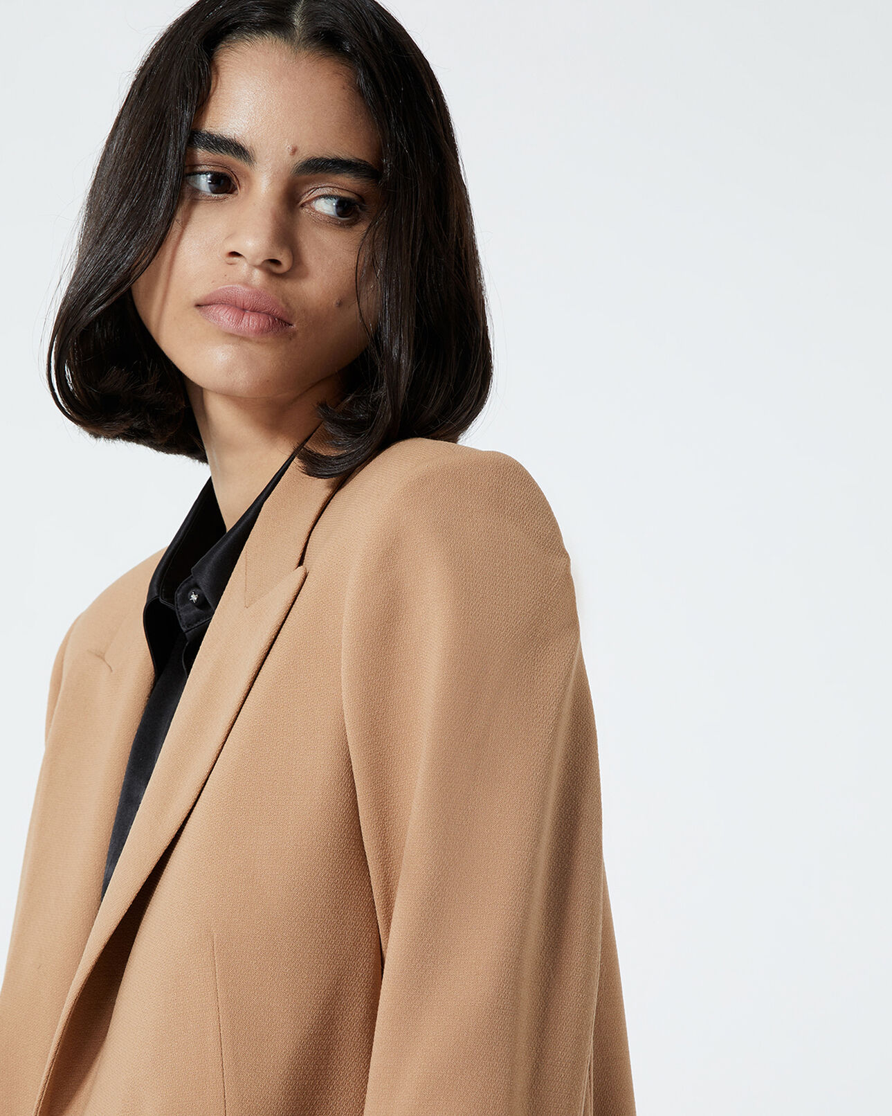 The Kooples FEMME CAMEL veste laine camel coupe croisée