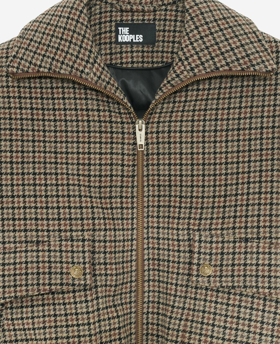 The Kooples WOMEN CAMEL / BEIGE camel wool houndstooth jacket