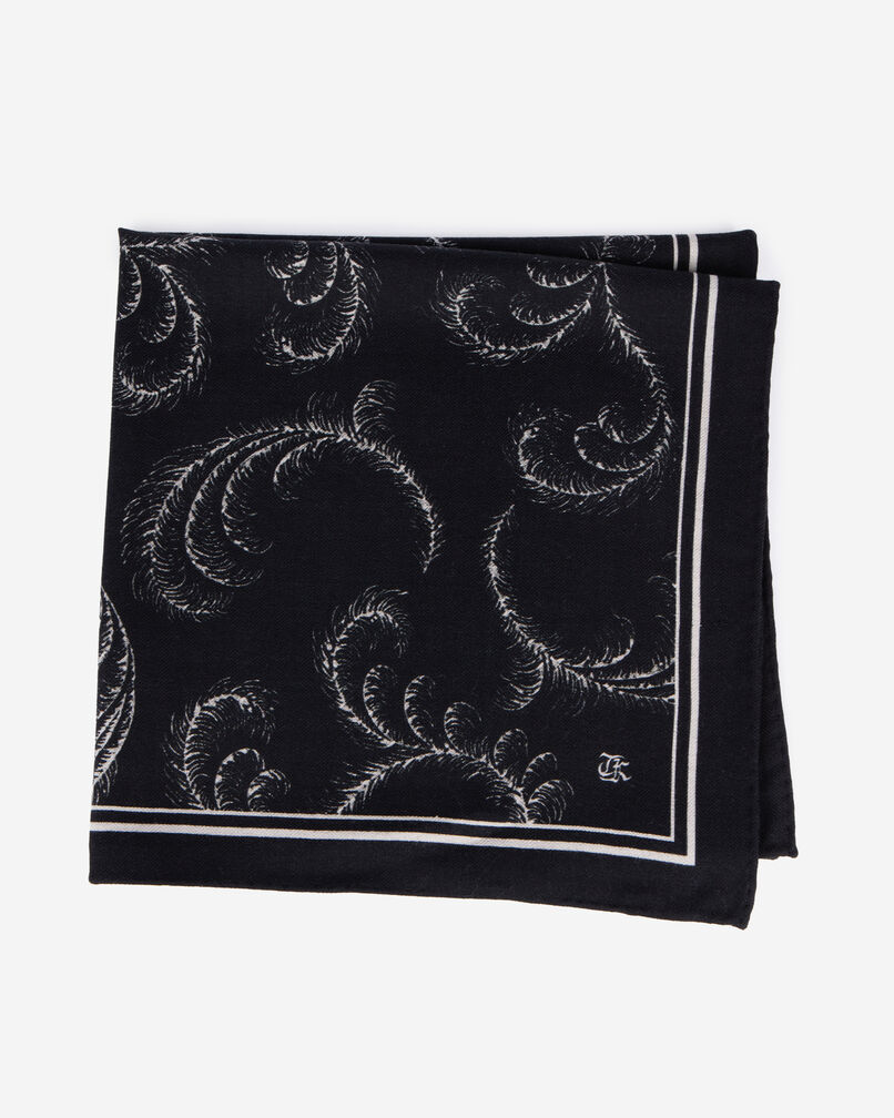 The Kooples MUJER BLACK WHITE fular estampado lana seda negra