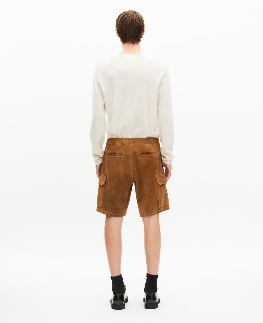 The Kooples H CAMEL camel suede shorts