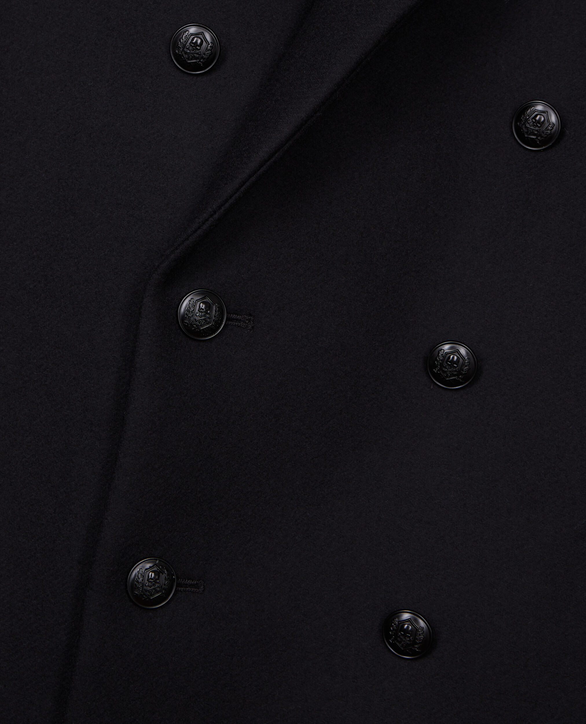Long black wool coat, BLACK, hi-res image number null