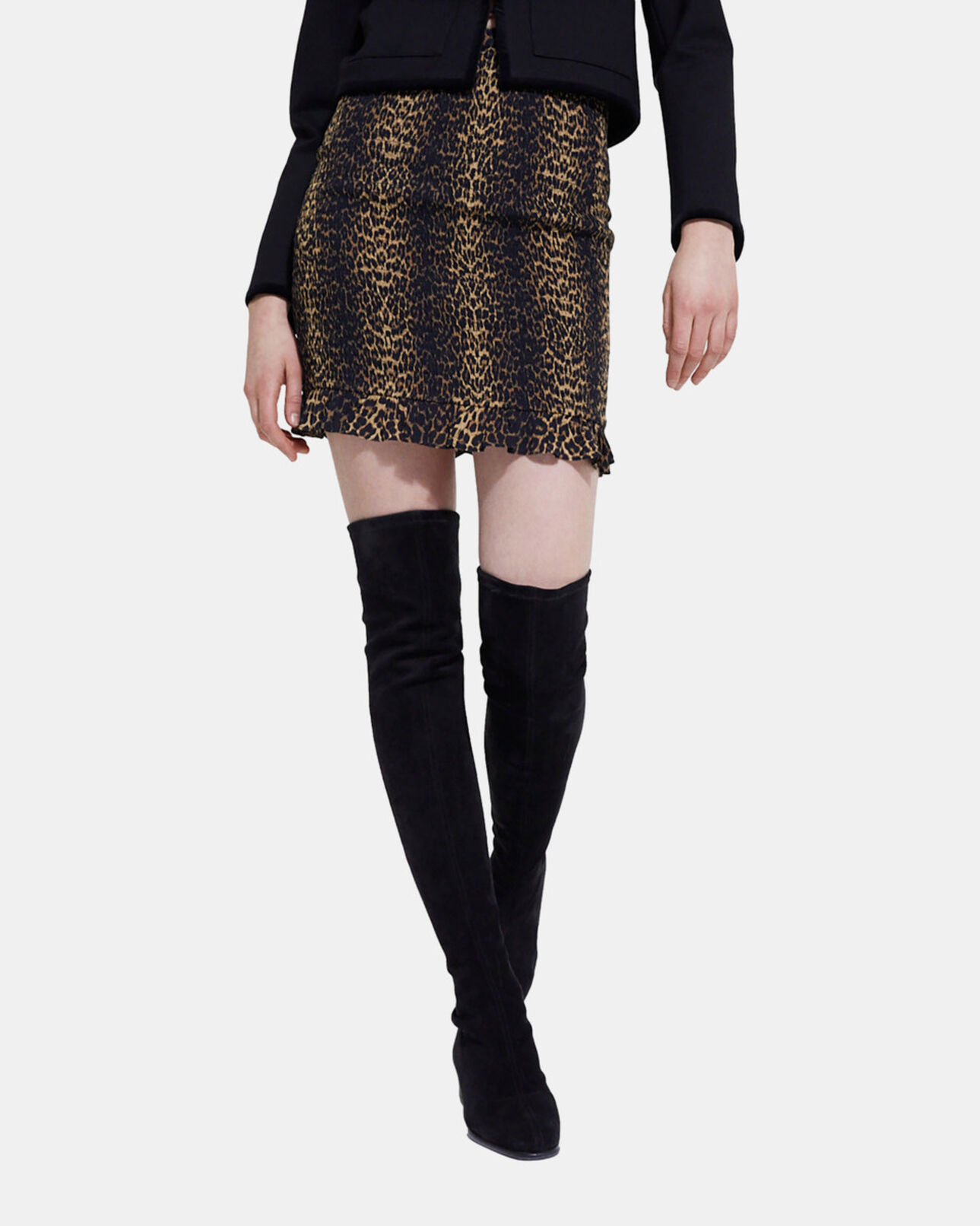 The Kooples WOMEN LEOPARD leopard print short skirt
