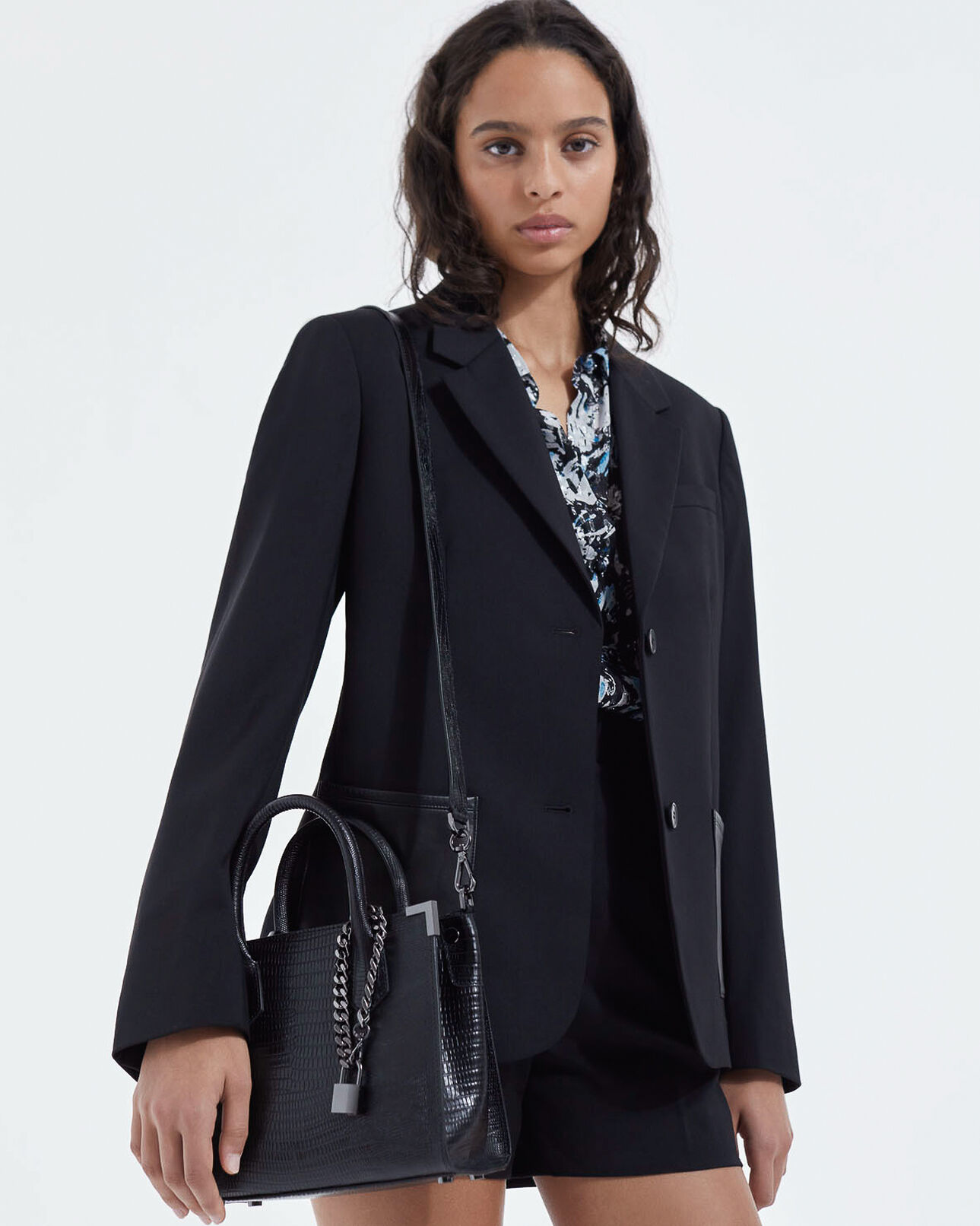 The Kooples FEMME BLACK sac ming medium en cuir noir